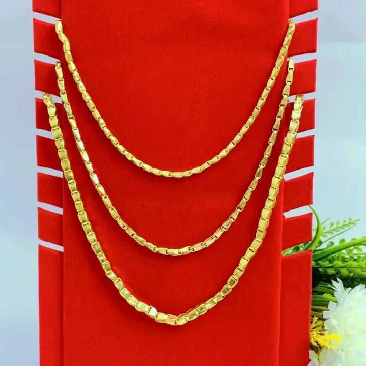 Kalung padi tanpa liontin seouh emas 24k lapis kristal