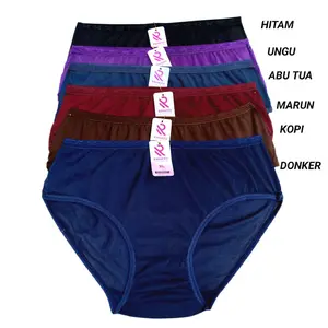 (PROMO 12 PCS) Celana Dalam Wanita Seri Warna Gelap Extra Size Jumbo Ukuran M L XL XXL 4L 5L Bahan Katun Berkualitas Karet Motif