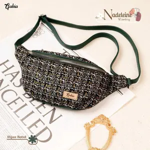 Nadeleine Waistbag by Gabia Tas Pinggang Wanita bahan kombinasi Rajut dan Chocoly