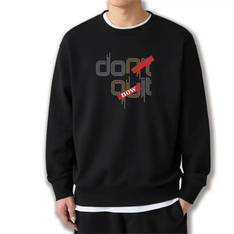 Sweater Oversize Unisex Don Quit Crewneck Korean Style Big Size Jumbo (S-5XL) - Casual Outerwear Distro Polos - Wanita, Hoodie Fleece Tebal Basic Couple Nyaman 1