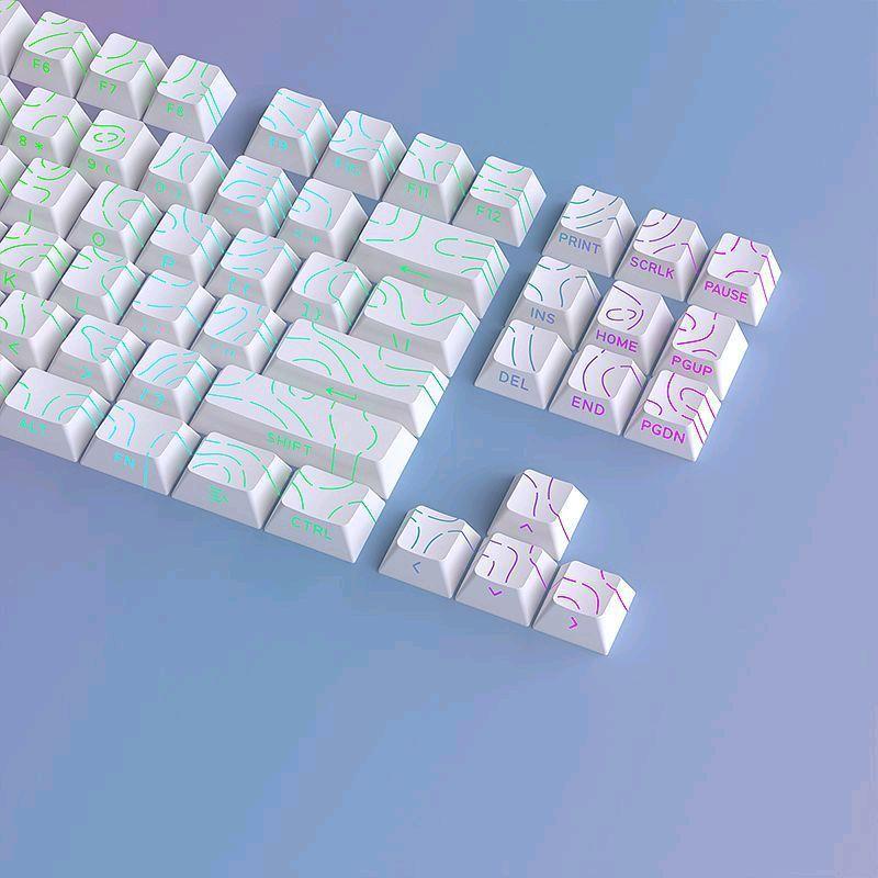 Keycap TopoGraphic - [KHÔNG PHẢI BÀN PHÍM] - PBT double shot | Cherry profile - Tặng keypuler | Nút bấm thay thế cho bàn phím cơ