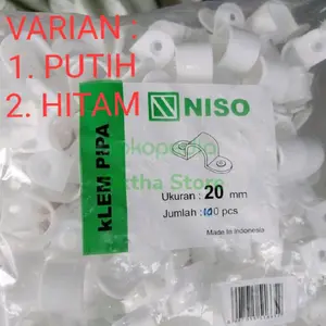 KLEM PIPA CONDUIT 20MM 20 MM ISI 100 PCS MERK NISO ANTI PATAH