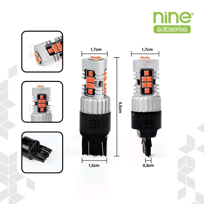 LUXIMOS Lampu Rem Mobil Motor 10W T20 Merah Red White Putih Brake Lamp PNP LED SB1 - Nine Autoseries 1