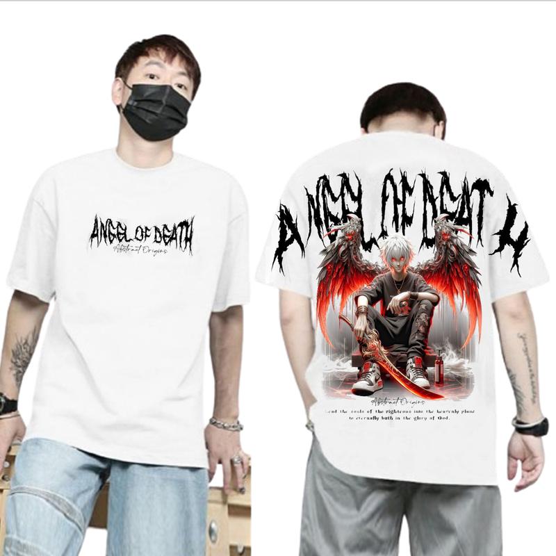 Product Introduction of kaos atasan pria ANGEL OF DEAT / kaos pria/wanita full caton cod bayar di tempat Baju Combed Distro Cowok Nyaman Panjang Pendek Oblong Santai 14