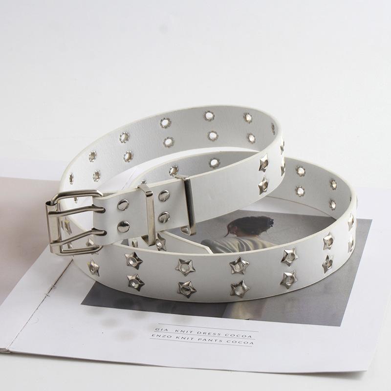 Thắt lưng đục lỗ hai hàng thời trang đa năng phù hợp cho cả nam và nữ