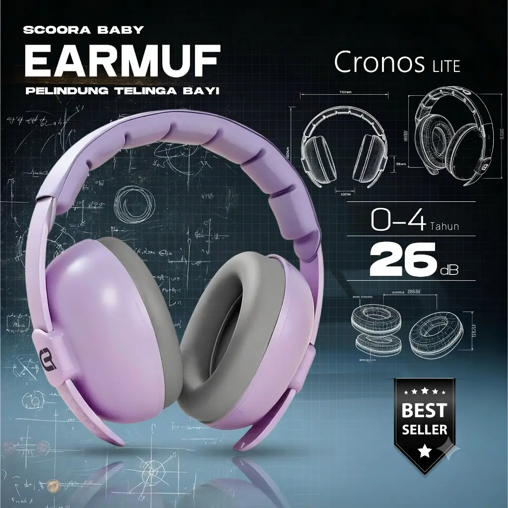 SCOORA Cronos Lite Baby Earmuff - MACAROON UNGU