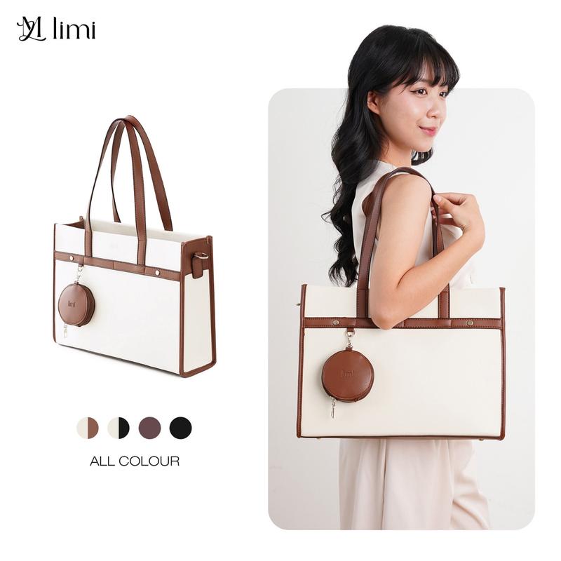 Túi xách công sở nữ 4 MÀU chữ nhật đựng laptop 15 inch túi tote da đi làm đi học bản to giáo viên JULIA Limi Bags