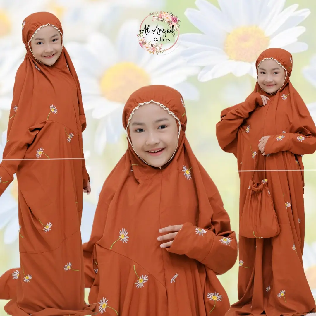 Mukena terusan DAISY Anak TK SD Remaja Dewasa | Al Arsyad Bordir Bunga