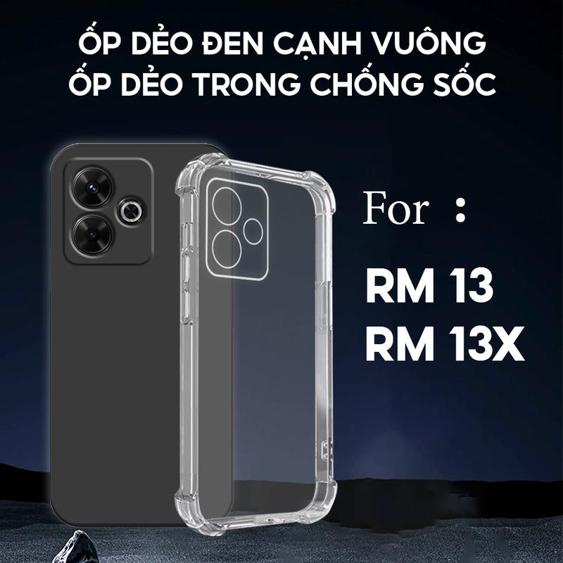 Ốp lưng dành cho REDMI 13 / 13X chống sốc, dẻo trong suốt, tpu đen silicon, bảo vệ camera