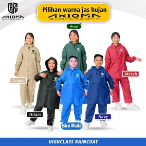 Jas Hujan ANAK Setelan Pria Wanita Anti Rembes Tahan Air Elastis Bahan Tebal PVC Premium Raincoats Waterproof Kuat Remaja