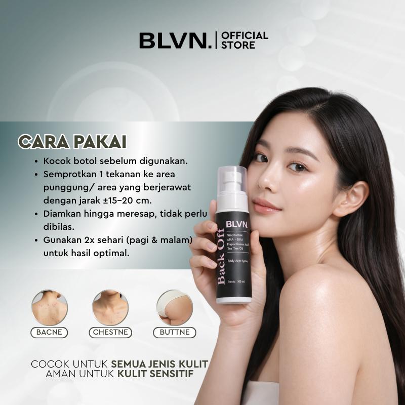 [NEW] BLVN BACK OFF ACNE SPRAY 100ML + KIME LUMINIZING JEJU BRIGHTENING SOAP 100GR + JARING | Perawatan Sabun Mandi Mencerahkan Badan Wajah Jerawat Punggung Body Acne Spray Ketiak Ekfoliasi Flek | Niacinamide AHA + BHA Jeju Volcanic Collagen Tea Tree Oil