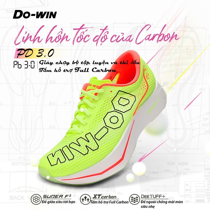 Giày Dowin PB3 Giày Chạy Bộ Thể Thao Full Carbon - Siêu nhẹ, Êm Nảy và Siêu Thoáng Khí Phù Hợp Cho Nam Nữ Chạy Bộ, Race dowin