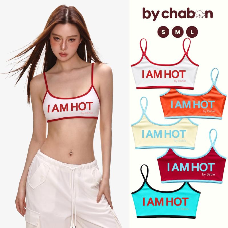 Áo 2 Dây Nữ Ngắn Kiểu Bra Phối Viền In Chữ Cực HOT By ChaBon CB47