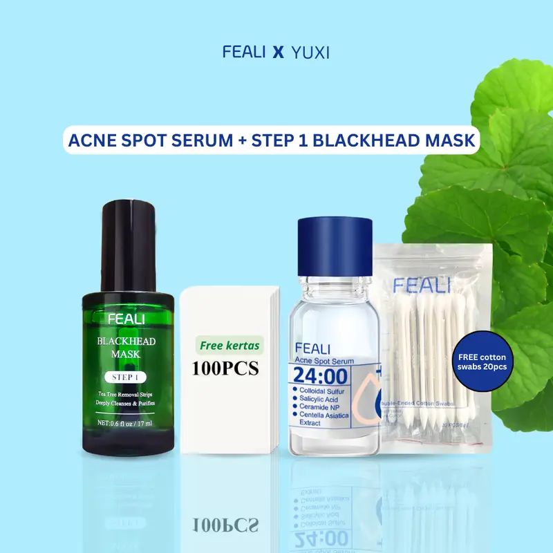 [YUXI] FEALI Acne Spot Serum 10ml - Serum Untuk Mengurangi Dan Memperbaiki Kulit Berjerawat FREE Cotton Swabs 20pcs - Perawatan Wajah 3