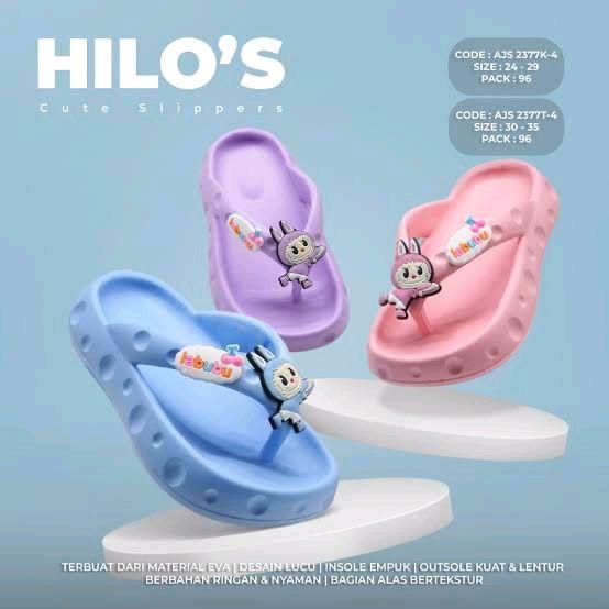 sandal jepit anak pilon motif labubu 0