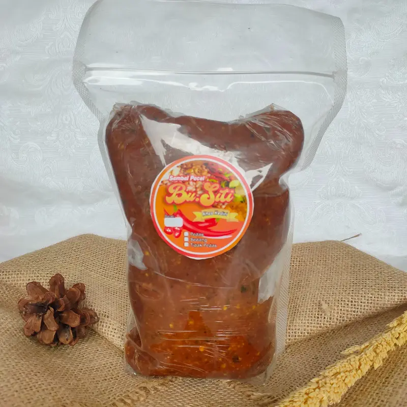 Sambel Pecel Kediri BU SITI Tanpa Pengawet | Bumbu Sambel Pecel BU SITI Khas Kediri (Rasa PEDAS, SEDANG, TIDAK PEDAS) - 1 KG 1