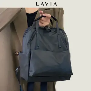 LAVIA Ransel Wanita & Pria 2026 PU Tas Tangan Wanita Waterproof Backpack Hitam Handbag Kapasitas Besar Multifungsi Cocok Sekolah Kerja Travel Fashion Minimalis