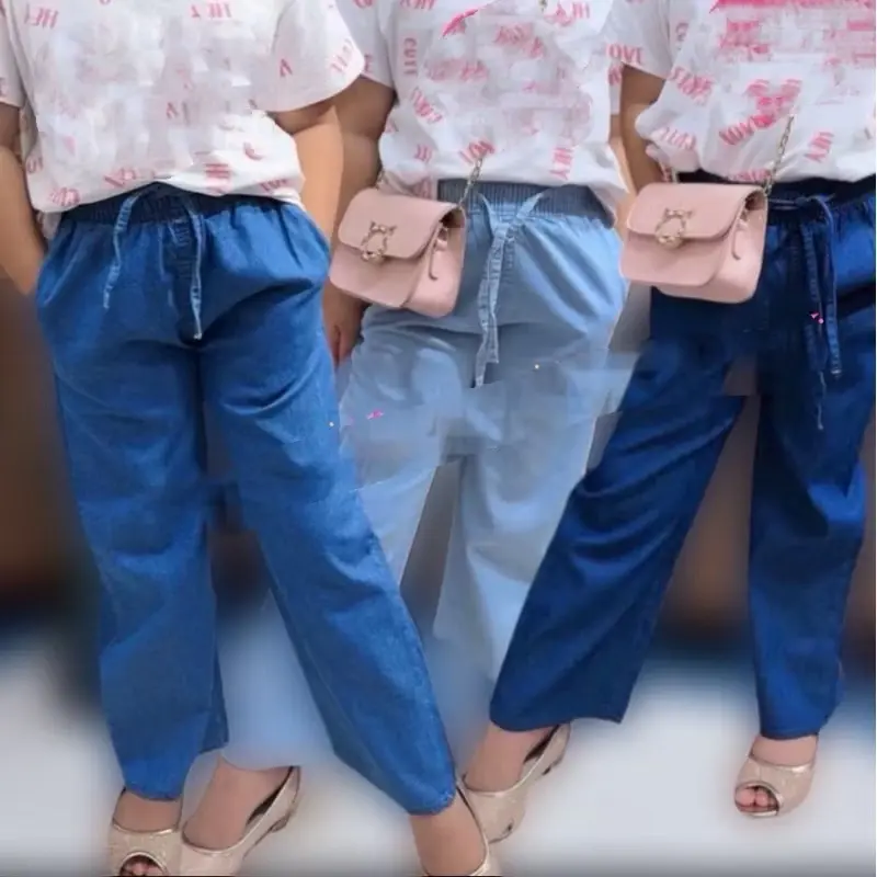 [READY STOCK] DENIM KID PALAZZO PANT (SIZE 2-12) SELUAR PALAZO DENIM KANAK-KANAK PEREMPUAN KIDS LONG PANTS SOFT JEANS