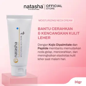 Natasha Leher Malam Moisturizing Neck Cream 30gr - Bantu Cerahkan & Kencangkan Kulit Leher dengan Kojic Dipalmitate dan Peptide