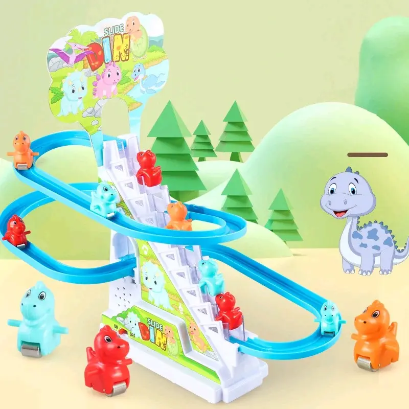 (bonus batrai) Mainan Anak Seluncur Tangga Bebek Musikal Lampu Toys Set Hadiah Cowok Cewek Koleksi Hello Kitty Cars Lorries & Trains Belajar 2