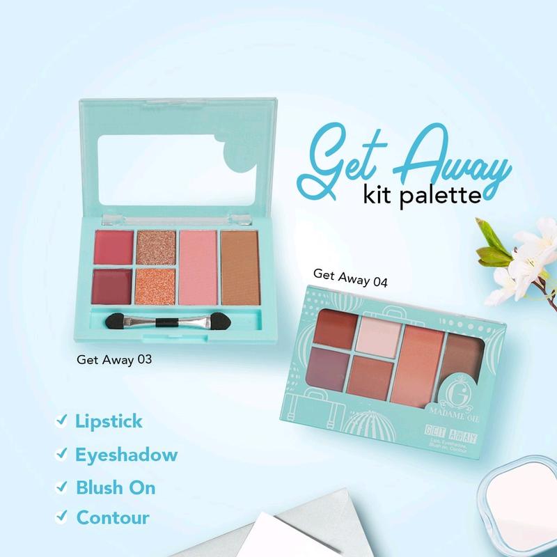 Madame Gie Getaway Make Up Kit - MakeUp Face Pallete (Eyeshadow / Kosmetik / Waterproof) 4