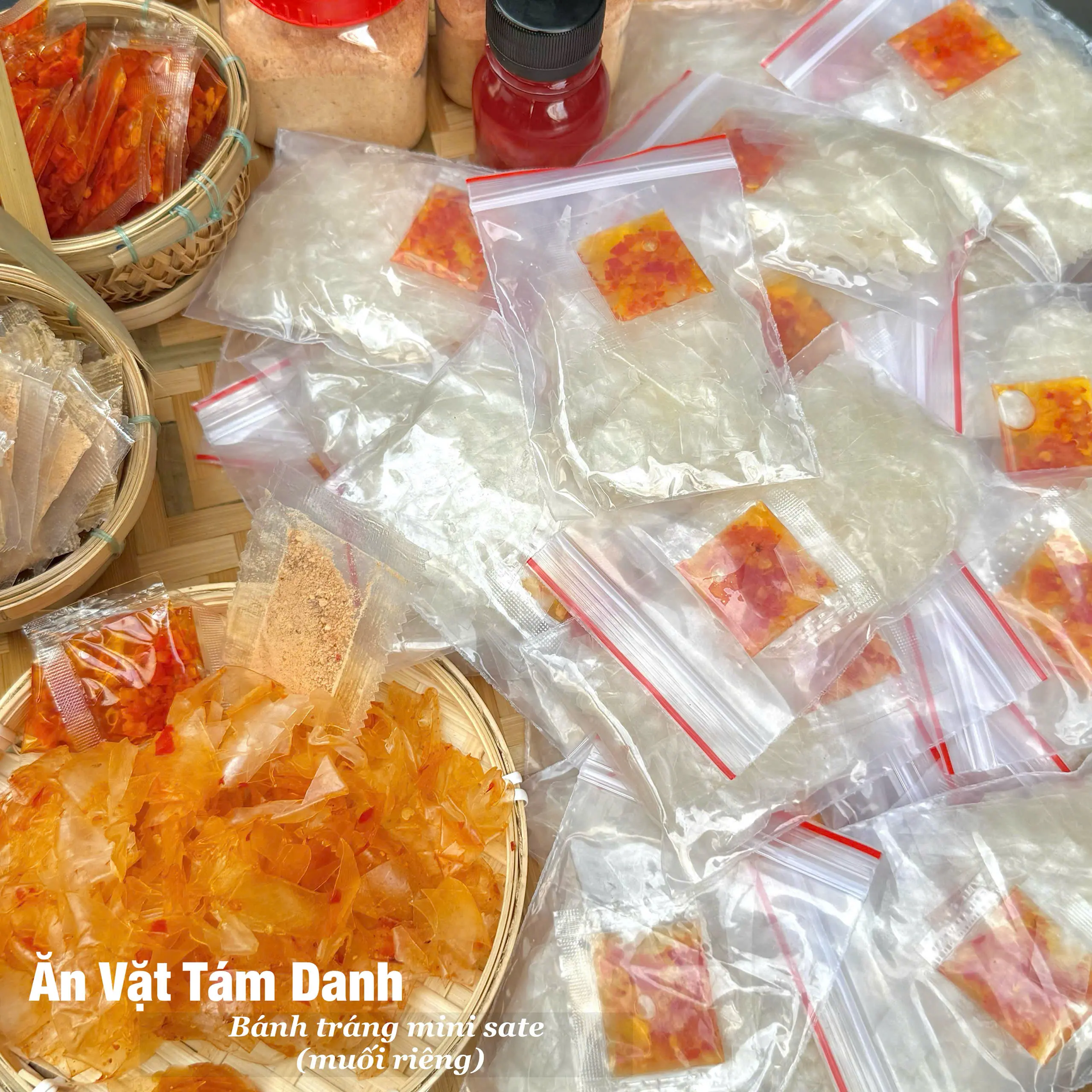 [COMBO10,20,50] Bánh tráng mini dẻo sợi - muối nhuyễn SATE