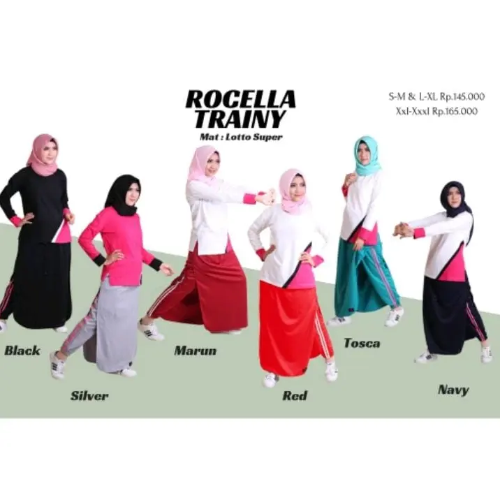 Rocella Rok Celana Trainy - Rok Celana Olahraga Wanita Bebas Aktif Tetap Sopan dan Santun BISA COD bawahan olahraga wanita muslimah
