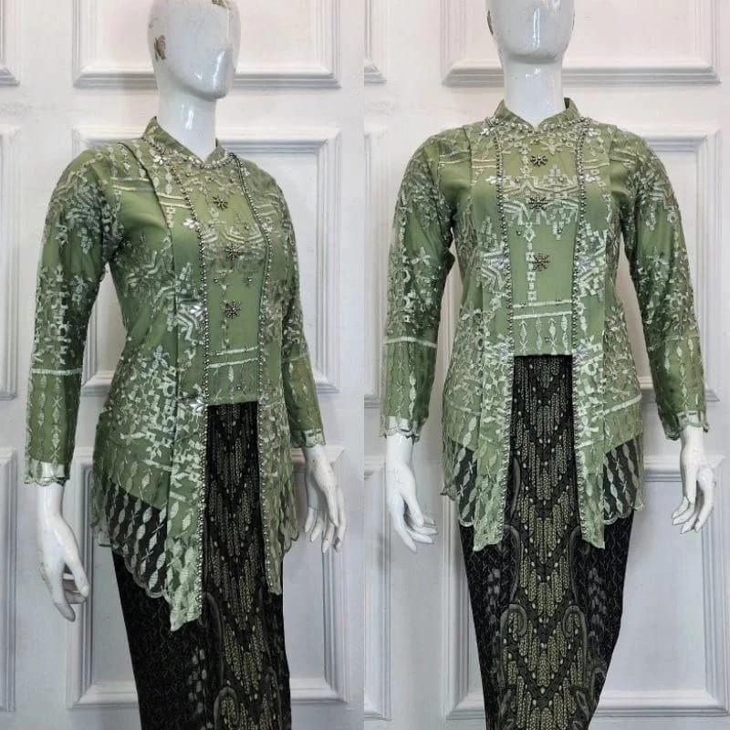 Product Introduction of COD!!Ready atasan kebaya kutubaru hijab/kebaya wisuda/kebaya pesta/kebaya modern ( baju saja ) Wanita kurung 11