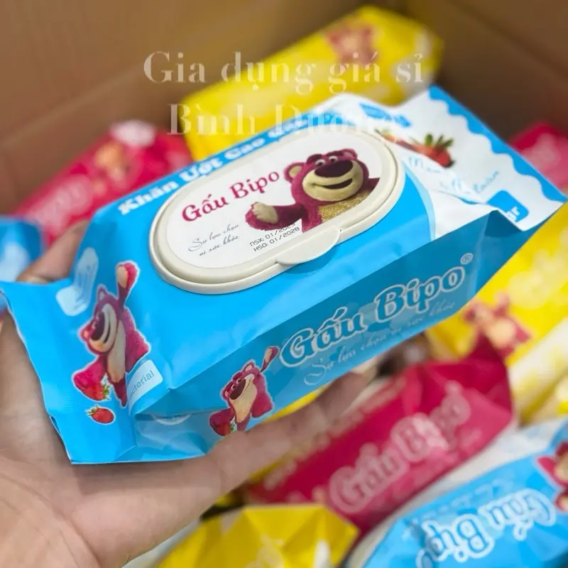 SIÊU RẺ COMBO 10 gói khăn ướt thương hiệu BIBO 400gr an toàn cho trẻ sơ si.nh ( trọng lượng khăn khô chưa tính nước 250gr) 5
