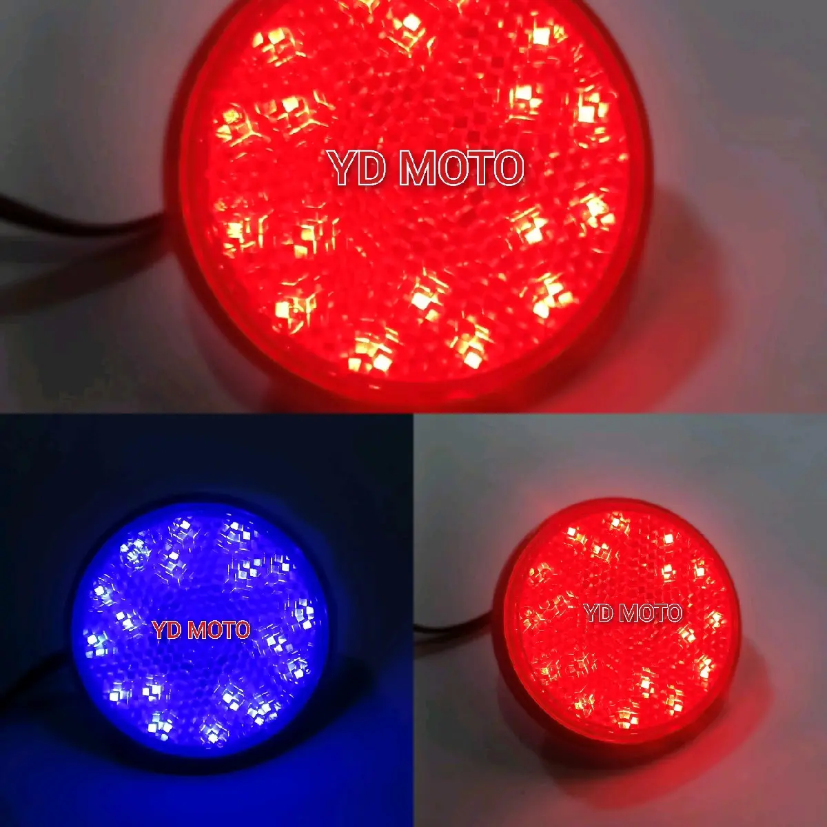 Lampu Stop Rem Mata Kucing Bulat Merah/Biru Universal (1 PCS)