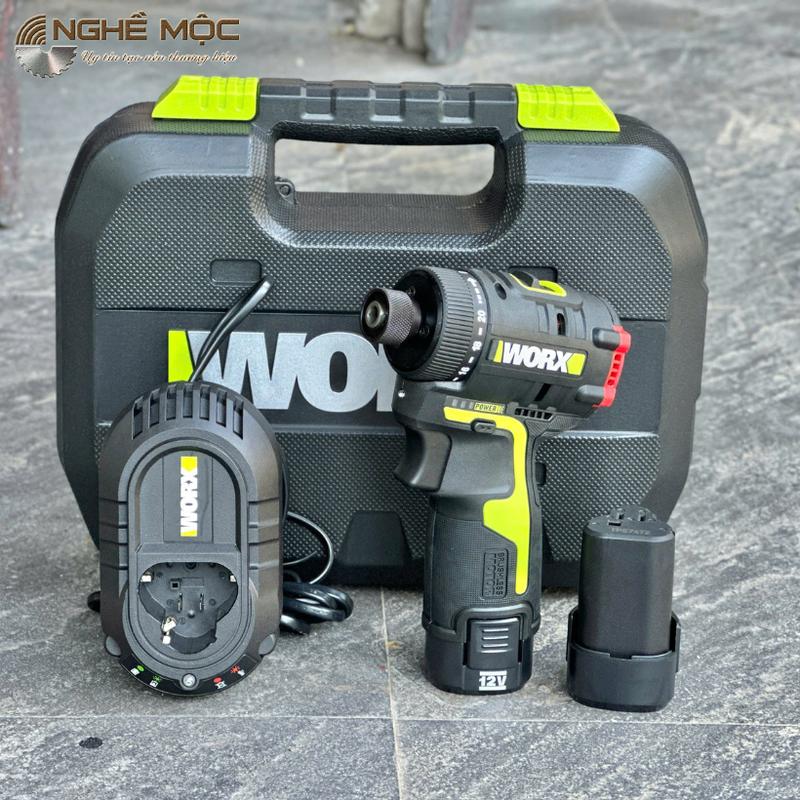 Máy vặn vít cấp trượt dùng pin 12V Worx WU129 2 Pin 2.0Ah 1 Sạc