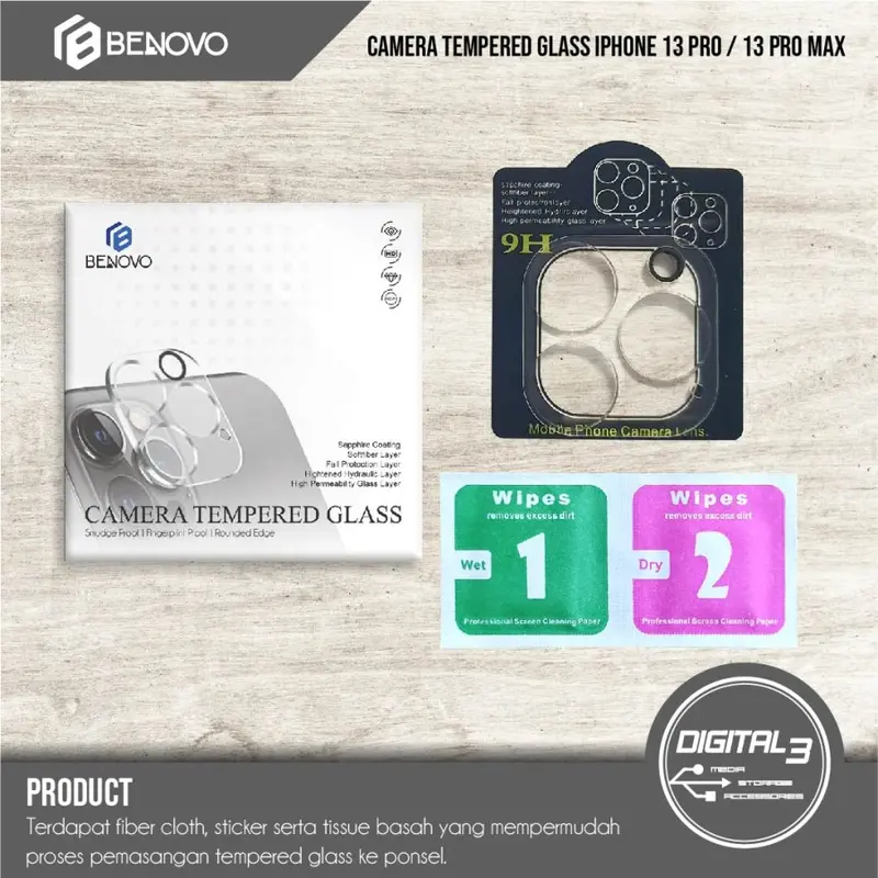 Benovo Tempered Glass Camera Iphone 13 PRO / 13 PRO MAX Lensa Kamera 4