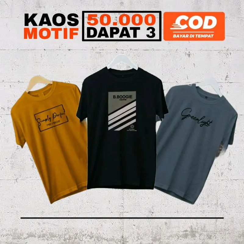 KAOS DISTRO PRIA MOTIF KEREN 50RB DAPAT 3 0