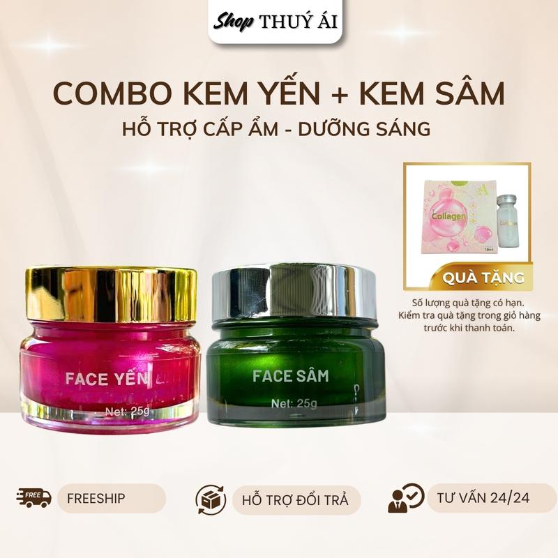 [Tặng Serum] Combo 1 Kem Yến + 1 Kem Sâm Hỗ Trợ Dưỡng Da