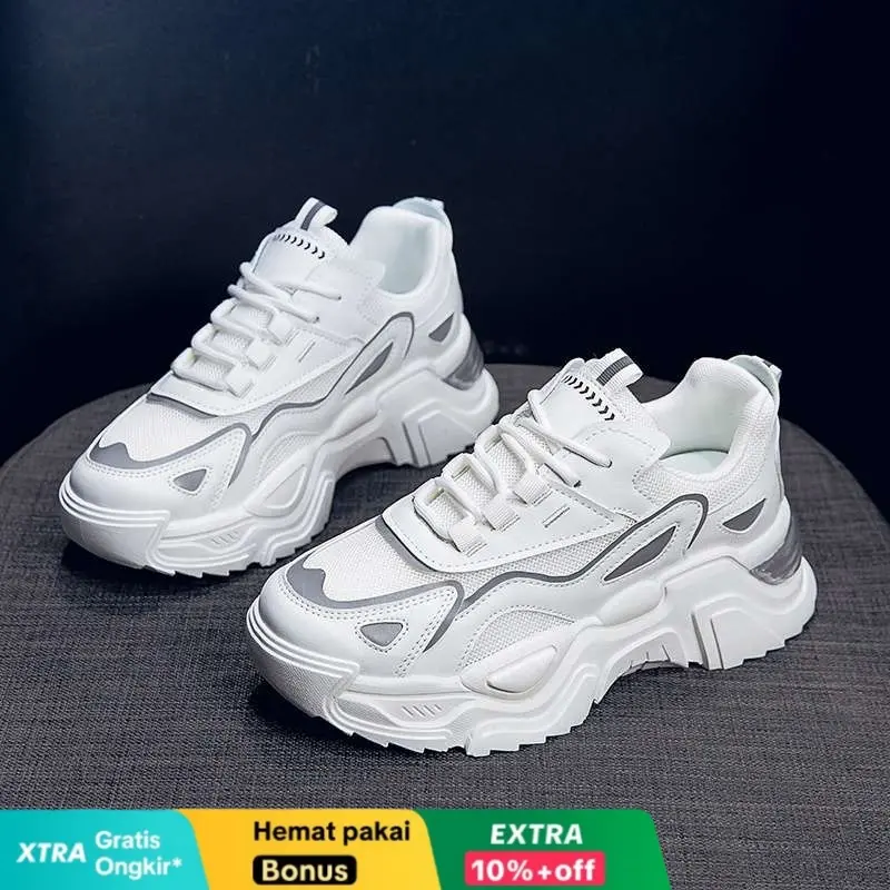 SR Sepatu Sneakers Wanita Sepatu Kasual Ootd Wanita Round To