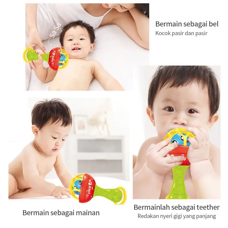 [FELIZKIDS] [FK124] Mainan Bayi Rattle Stick Bunyi Bola Kerincingan Baby Soft Teether Gigitan Bayi BPA Free 6