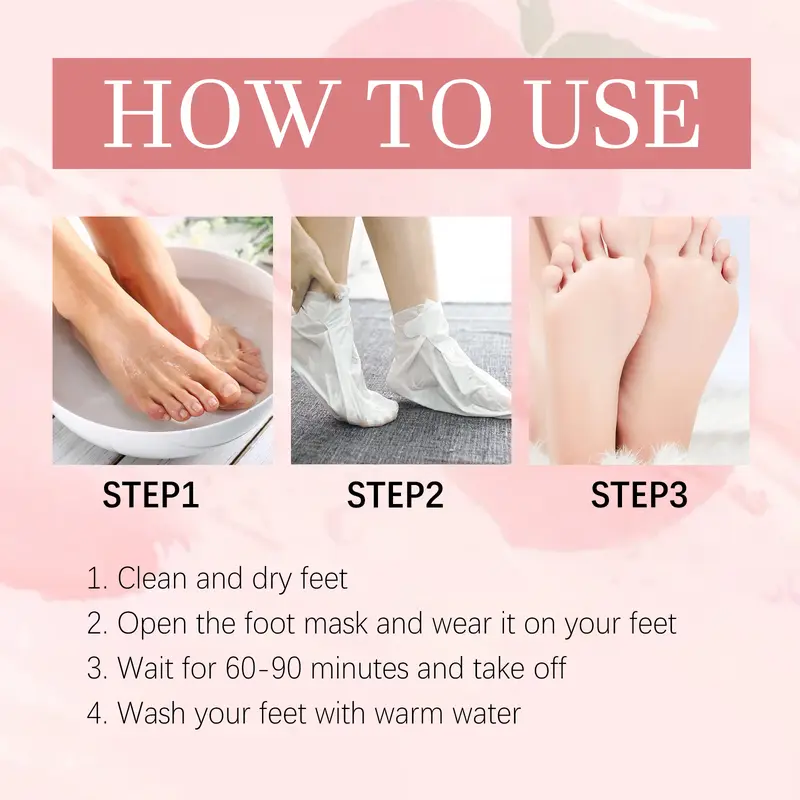 Peach Foot Mask Foot moisturizing and hydrating smooth, tender skin, anti-cracking, dead skin callus care foot mask 5