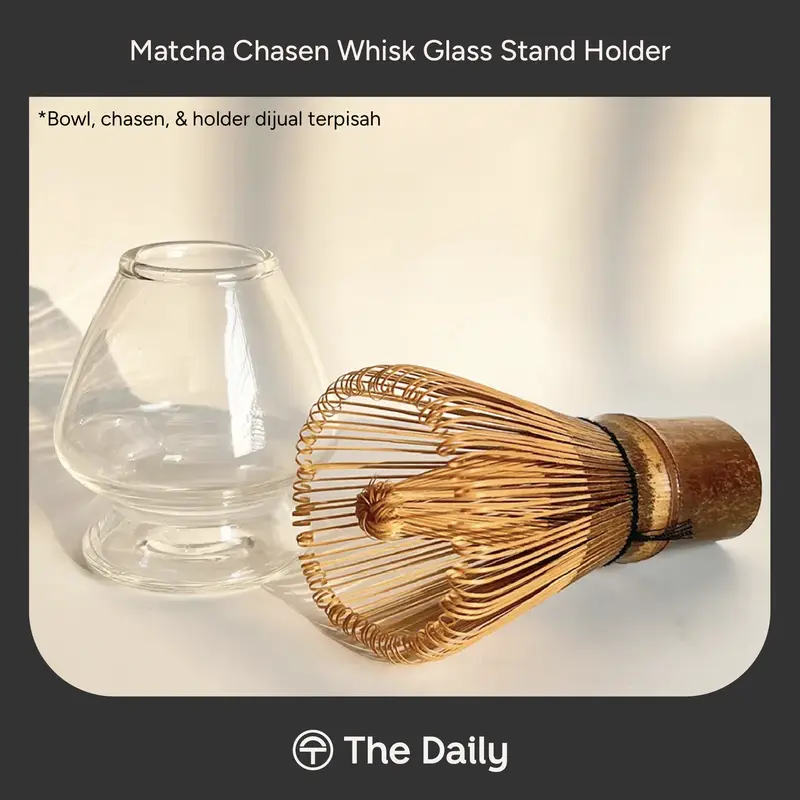 Zen Matcha Glass Bowl Chawan with Spout Chasen Holder -  Mangkuk Dudukan Pengaduk Matcha Bahan Kaca 5
