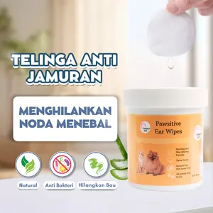 Pawsitive Official Tisu Pembersih Telinga Anjing Kucing Isi 130 Lembar Chamomile Pet Ear Dengan Vit C E Lidah Buaya Aman Untuk Telinga Hewan