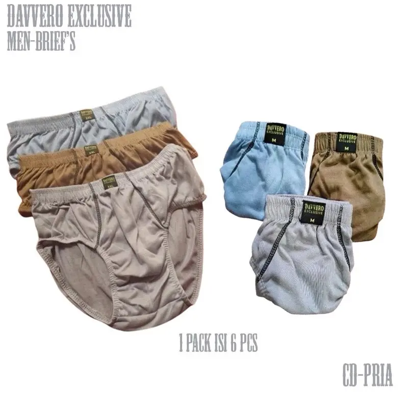 Celana Dalam Cowok Davvero Exclusive Bahan Katun Super Soft CD Pria 1 Pack Premium [6 Pcs]