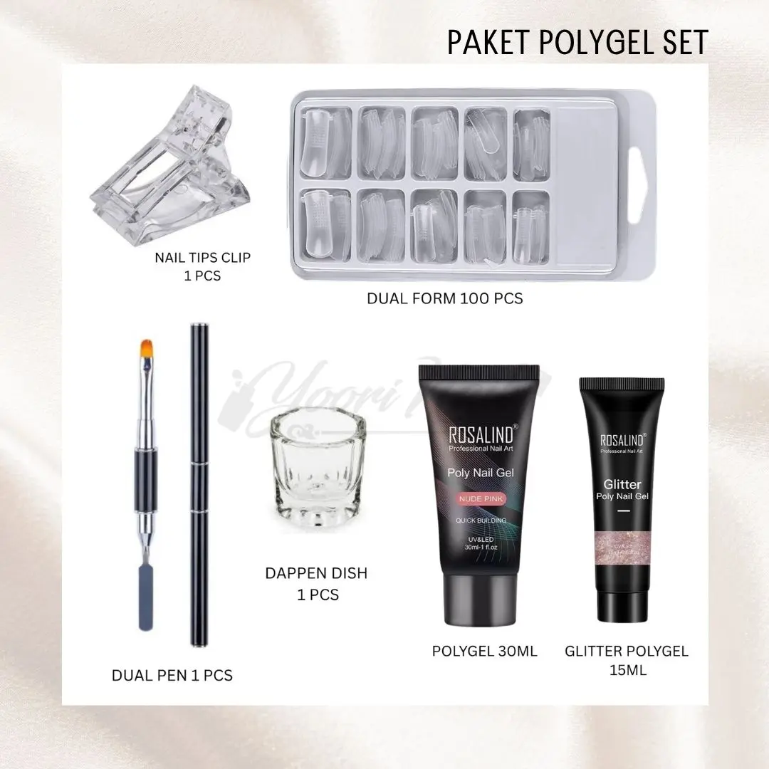 Paket polygel extension nail set paket nail art murah extens poly gel