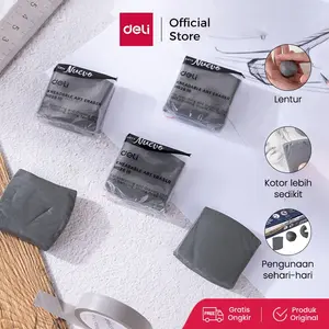 Deli School Eraser / Penghapus Bersih Bisa Dibentuk Sesuai Keinginan Grey/Color (Assorted) EH02610 Alat Tulis Sekolah Stationery