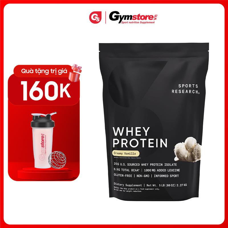 Sports Research Whey Protein Isolate, 5 lbs (2.27 kg) | Made in USA