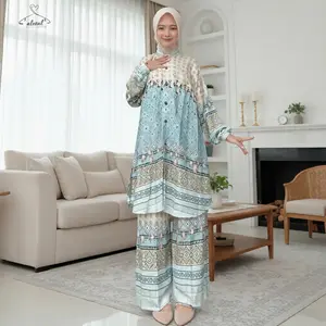 alEZal Setelan Tunik Rayon Premium I One set Davira by alEZal I Atasan Lengan Karet Wudhu Friendly Wanita Muslim