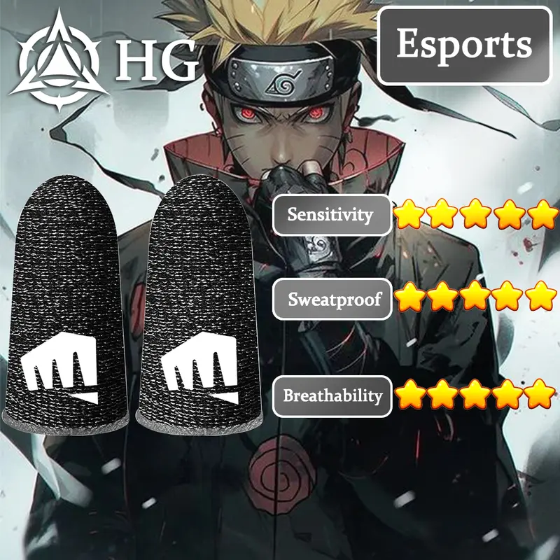 HG Finger Sleeves cho Gaming, Gamer Thumb Sleeves Mobile Gaming Stabilizer Hỗ trợ nén tay áo, PUBG Găng tay ngón tay cho Găng tay chơi game COD Điện thoại di động 1
