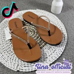 Sandal Japit Fladeo Wanita Permata Blink Kekinian Ukuran 37-40 Free Box Sol Teplek Cewek Sendal Perempuan Jepit