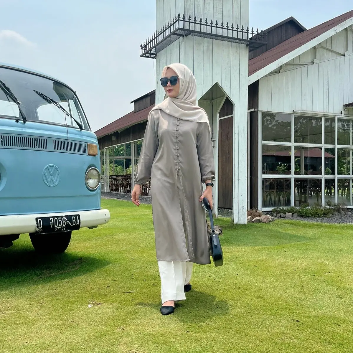 ALINA tunik outer|| alina outer|| alina midi dress muslim|| tunik jumbo polos