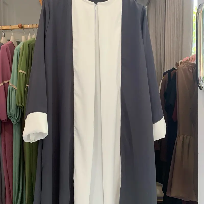 ABAYA dua warna crinkle airflow by abneina jet black abaya arabian abaya turkey Turki 5