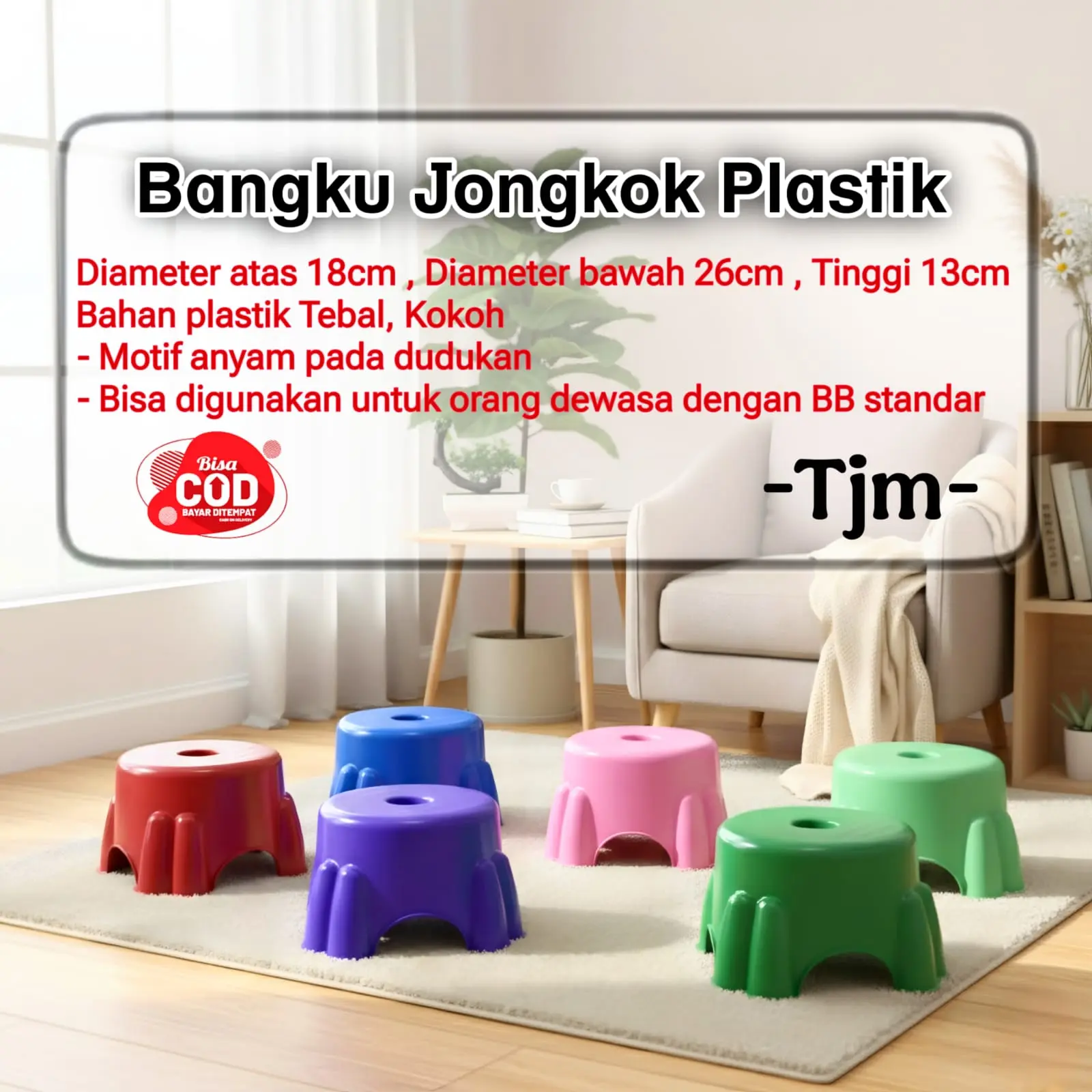 [TJM] BANGKU JONGKOK PLASTIK KUALITAS DX