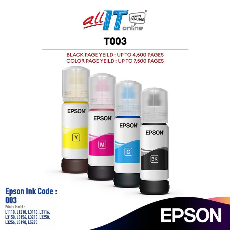 Epson 003 T003 Ink Bottle Cartridge ( Black / Cyan / Magenta - TikTok ...